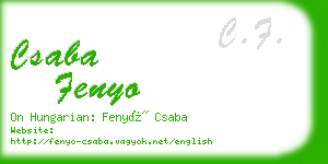 csaba fenyo business card